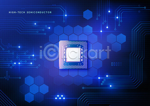 사람없음 PSD 편집이미지 IT산업 기술 반도체 반도체산업 반도체칩 정보기술 카피스페이스 파란색 하이테크