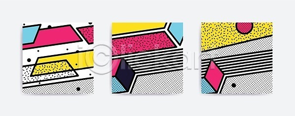 사람없음 EPS 일러스트 해외이미지 그래픽 기하학 노란색 디자인 리플렛 멤피스디자인 모양 미술 백그라운드 분홍색 블록 선 세트 원형 천 추상 팝아트 패턴 패턴백그라운드 해외202004 해외일러스트