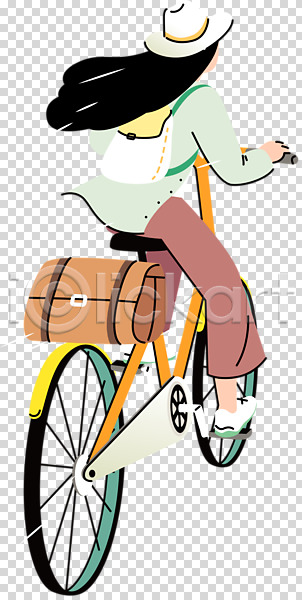 성인 성인여자한명만 여자 한명 PNG 편집이미지 누끼 승차 여행객 자전거 자전거여행 전신 편집 편집소스