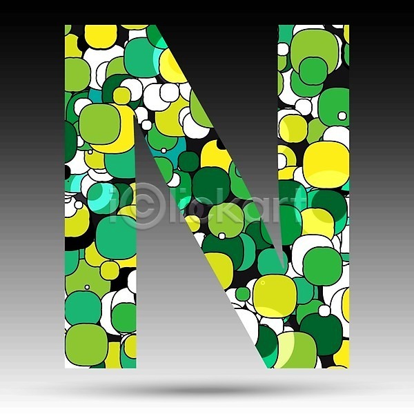 사람없음 EPS 일러스트 해외이미지 N 그래픽 대문자 물방울무늬 알파벳 초록색 텍스트 해외202004