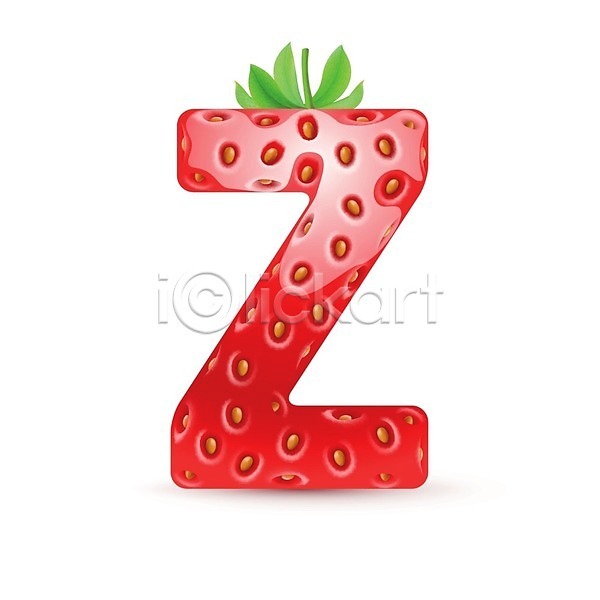 사람없음 EPS 일러스트 해외이미지 Z 대문자 딸기 맛있는 모양 빨간색 알파벳 텍스트 해외202004