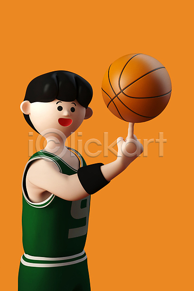 남자 성인 성인남자한명만 한명 3D PSD 디지털합성 편집이미지 3D캐릭터 공돌리기 구기 농구 농구공 농구복 농구선수 들기 상반신 월간캐릭터 제이크 편집 편집소스