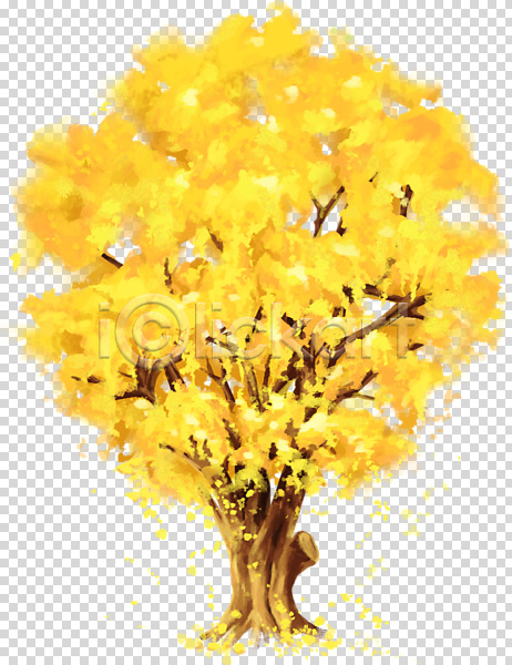 사람없음 PNG 편집이미지 가을(계절) 노란색 누끼 백그라운드 은행나무 은행잎 편집 편집소스