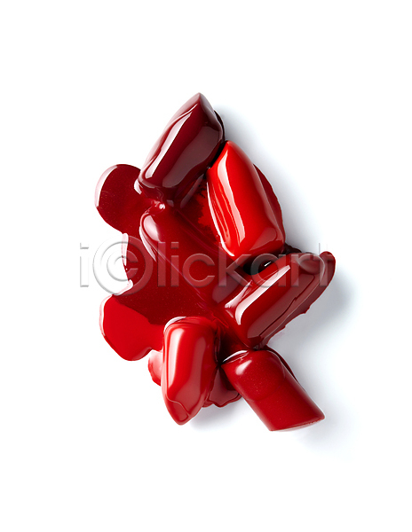 사람없음 JPG 포토 녹음(녹이기) 립스틱 뷰티 빨간색 오브젝트 자기관리 질감 혼합 화장품 흰배경
