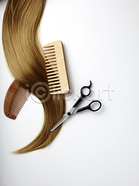 사람없음 JPG 포토 관리 머리빗 머리손질 머리카락 미용가위 뷰티 숱 영양 오브젝트 자기관리 헤어관리 흰배경