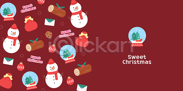 사람없음 AI(파일형식) 일러스트 겨울 눈사람 보따리 부쉬드노엘 빨간색 스노글로브 오너먼트 쿠키 크리스마스 크리스마스용품 크리스마스장식 크리스마스카드 크리스마스케이크 패턴 편지