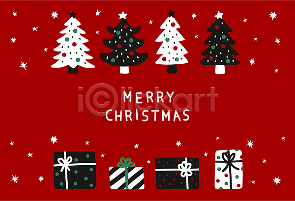 사람없음 AI(파일형식) 일러스트 검은색 눈꽃 빨간색 카드(감사) 크리스마스 크리스마스선물 크리스마스카드 크리스마스트리 프레임 흰색