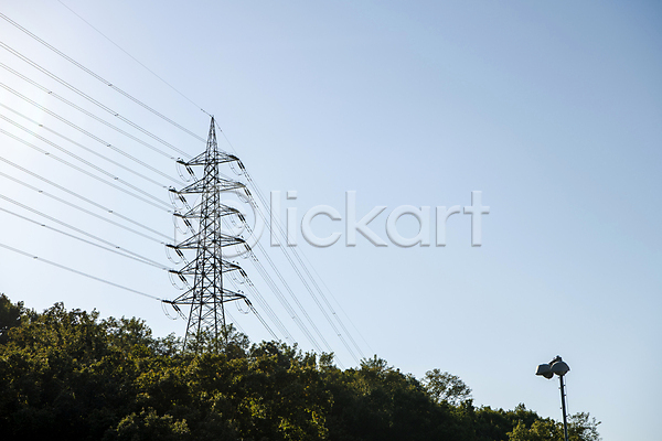 사람없음 JPG 포토 나무 송전탑 야외 에너지 전기에너지 전선 주간 하늘 햇빛