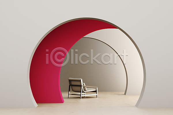 사람없음 3D PSD 디지털합성 편집이미지 공간 백그라운드 비바마젠타 아치 의자 인테리어 자주색 컨셉 트렌드컬러 편집 편집소스 흰색