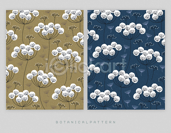 분위기 사람없음 AI(파일형식) 일러스트 갈색 꽃 남색 디자인 백그라운드 보테니컬아트 패턴 패턴백그라운드