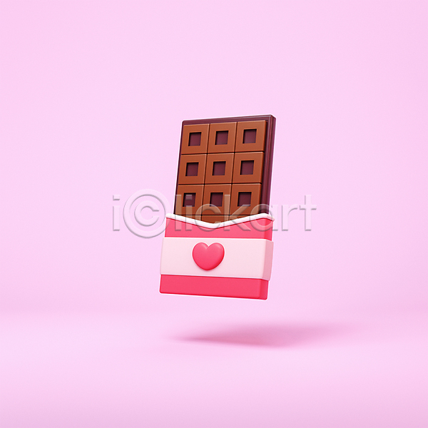 사랑 사람없음 3D PSD 디지털합성 편집이미지 3D소스 발렌타인데이 분홍색 초콜릿 편집 편집소스 하트