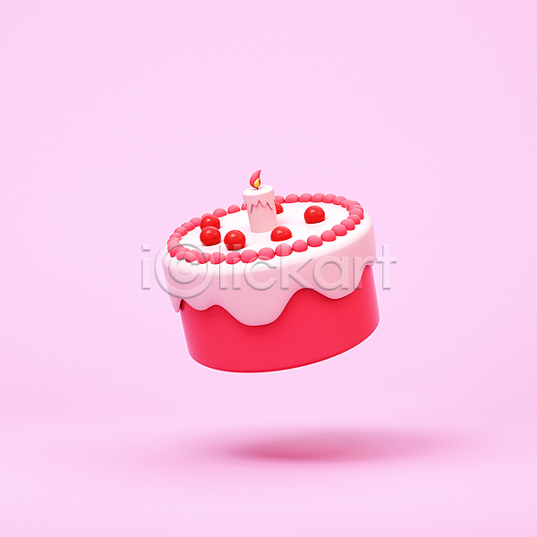 사랑 사람없음 3D PSD 디지털합성 편집이미지 3D소스 발렌타인데이 분홍색 촛불 케이크 편집 편집소스