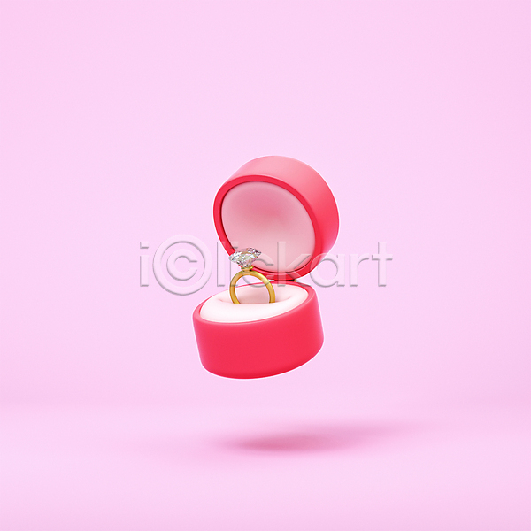 사랑 사람없음 3D PSD 디지털합성 편집이미지 3D소스 다이아몬드 다이아몬드반지 반지 반지케이스 발렌타인데이 분홍색 편집 편집소스