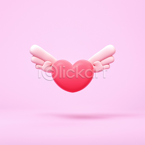 사랑 사람없음 3D PSD 디지털합성 편집이미지 3D소스 날개(비행) 발렌타인데이 분홍색 편집 편집소스 하트