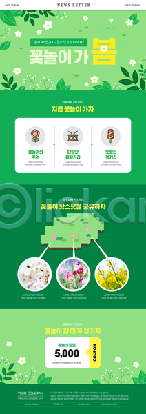 사람없음 PSD ZIP 뉴스레터 웹템플릿 템플릿 꽃 꽃놀이 봄 위치 지도 초록색 할인쿠폰