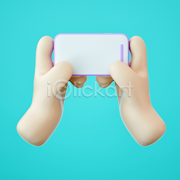 신체부위 3D PSD 편집이미지 들기 손 스마트폰