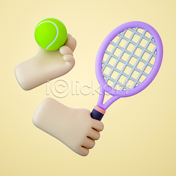 신체부위 3D PSD 편집이미지 들기 라켓 손 테니스 테니스공