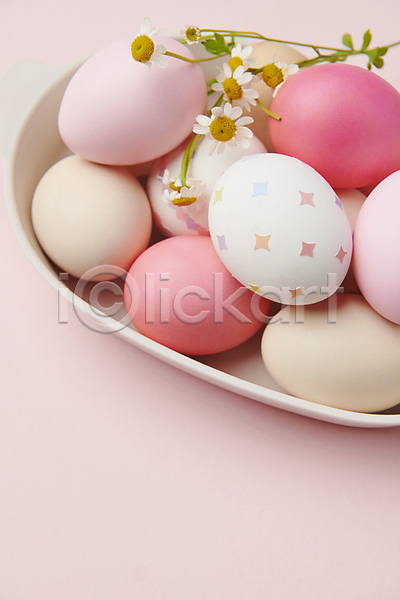 사람없음 JPG 포토 계란 기독교 꽃 부활절 부활절계란 분홍색 스튜디오촬영