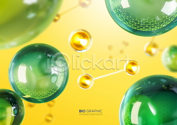 사람없음 PSD 편집이미지 DNA 그래픽 노란색 물방울 바이오 원형 초록색