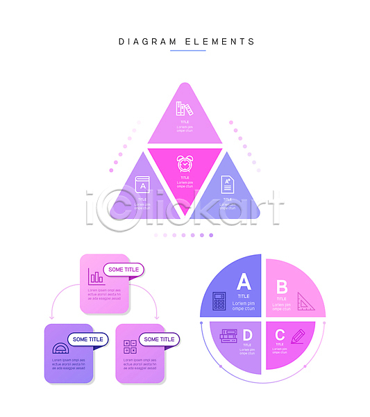 사람없음 AI(파일형식) 일러스트 교육 그래프 보라색 분홍색 사각형 삼각자 삼각형 엘리먼트 원형