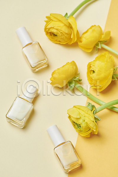 사람없음 JPG 포토 하이앵글 꽃 네일아트 네일용품 노란색 매니큐어 뷰티 스튜디오촬영 실내 오브젝트