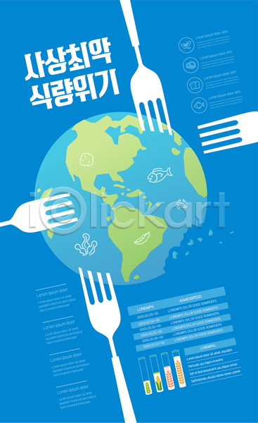 사람없음 AI(파일형식) 템플릿 게 밀 식량부족 어류 옥수수 완두콩 위기 자원 지구 파란색 포스터 포스터템플릿 포크 해조류