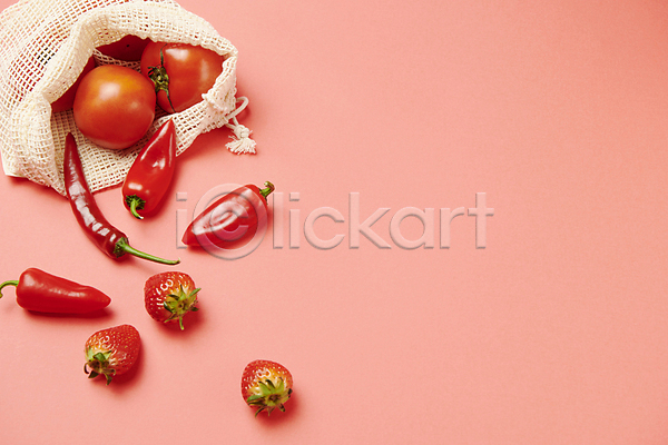 사람없음 JPG 포토 딸기 미니파프리카 빨간색 스튜디오촬영 실내 음식 컬러푸드 토마토 파프리카 홍고추