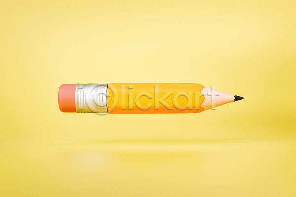 사람없음 3D PSD 디지털합성 편집이미지 노란색 모형 몽당연필 연필 지우개연필 카피스페이스 편집 편집소스