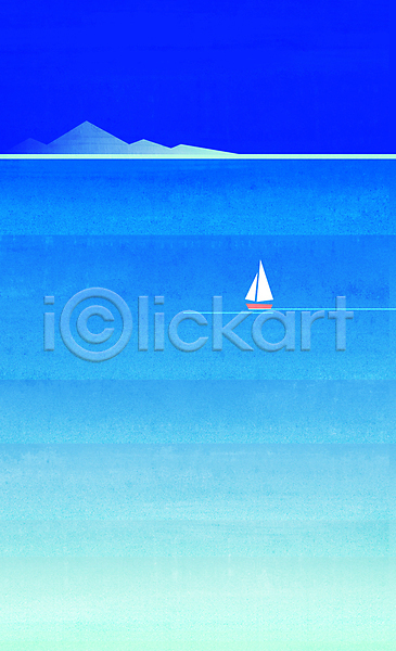 사람없음 AI(파일형식) 일러스트 바다 배(교통) 백그라운드 산 파란색 풍경(경치) 하늘