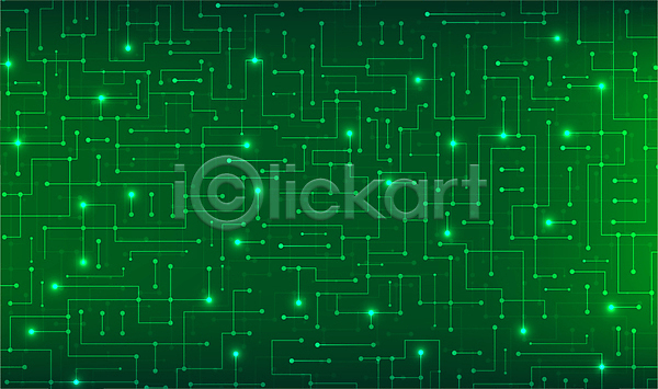 복잡 사람없음 AI(파일형식) 일러스트 그라데이션 라인아트 백그라운드 빛 선 초록색 회로판