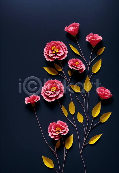 사람없음 JPG 포토 꽃 남색 분홍색 스튜디오촬영 잎 종이 페이퍼아트