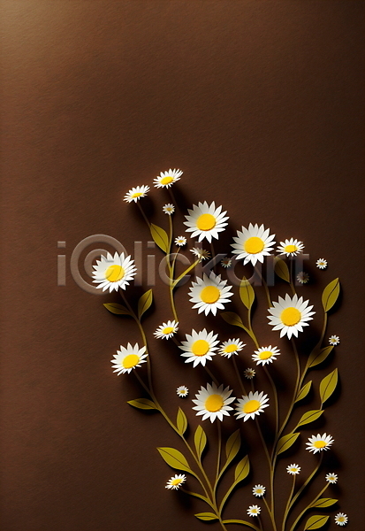 사람없음 JPG 포토 갈색 꽃 스튜디오촬영 잎 종이 페이퍼아트 흰색