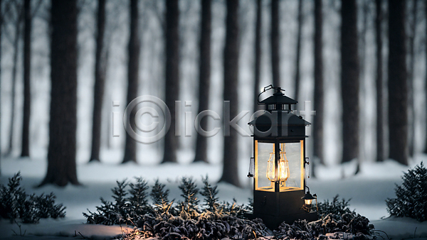 사람없음 JPG 아웃포커스 포토 겨울 나무 눈(날씨) 랜턴 빛 숲 숲속 야간 야외 풀(식물)