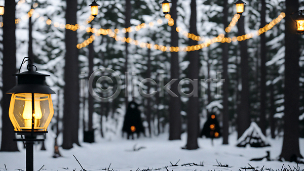 사람없음 JPG 아웃포커스 포토 겨울 나무 눈(날씨) 랜턴 보케 빛 숲 숲속 야외 주간