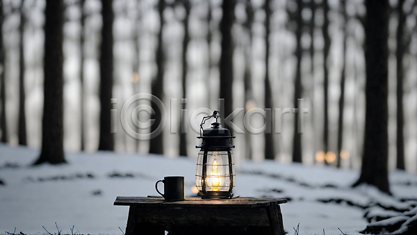 사람없음 JPG 아웃포커스 포토 겨울 나무 눈(날씨) 랜턴 머그컵 빛 숲 숲속 야외 주간