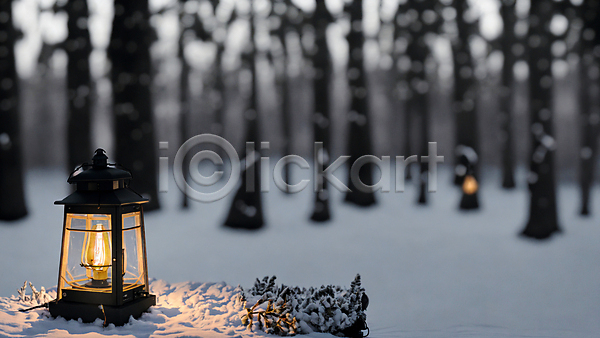 사람없음 JPG 아웃포커스 포토 겨울 나무 눈(날씨) 랜턴 빛 숲 숲속 야간 야외