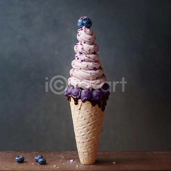 달콤 사람없음 JPG 포토 블루베리 소프트아이스크림 스튜디오촬영 아이스크림 아이스크림콘 콘아이스크림