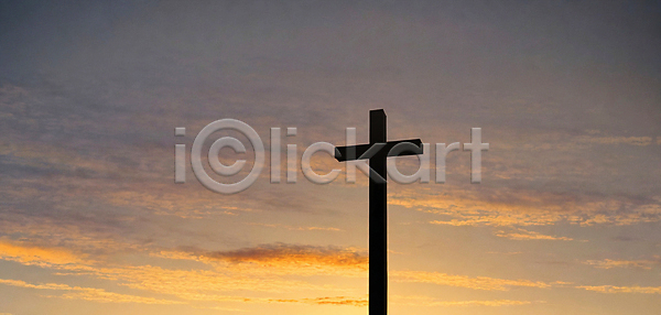 사람없음 JPG 디지털합성 실루엣 편집이미지 구름(자연) 기독교 노을 십자가 편집소스 풍경(경치) 하늘