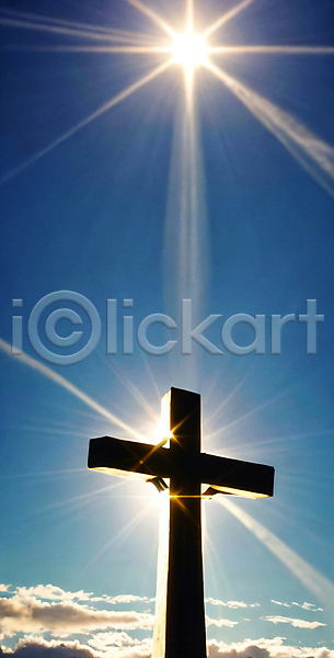 사람없음 JPG 디지털합성 편집이미지 구름(자연) 기독교 빛 십자가 태양 편집소스 풍경(경치) 하늘