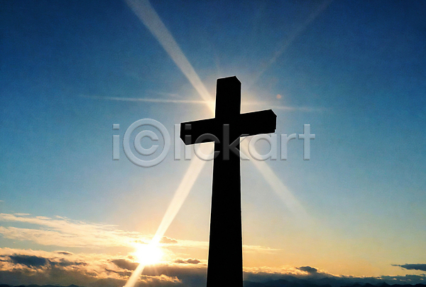 사람없음 JPG 디지털합성 실루엣 편집이미지 구름(자연) 기독교 노을 빛 십자가 편집소스 풍경(경치) 하늘