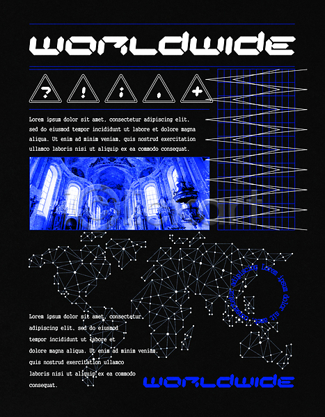 사람없음 AI(파일형식) 일러스트 검은색 교회 기하학 디자인 삼각형 선 세계지도 영어 유행 지오메트릭 추상 타이포그라피 파동 파란색 프레임 홀로그램 힙스터