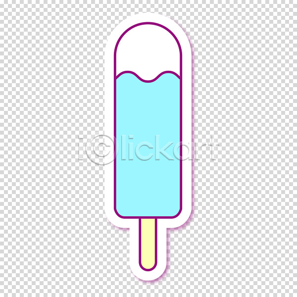 사람없음 PNG 편집이미지 누끼 디저트 막대아이스크림 스티커 아이스크림 하늘색