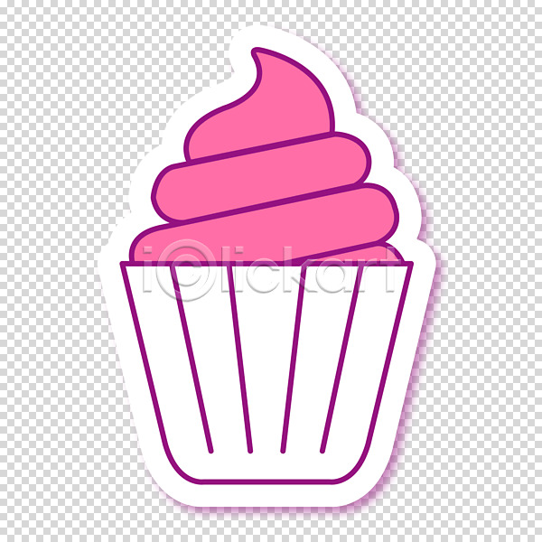 사람없음 PNG 편집이미지 누끼 디저트 분홍색 스티커 아이스크림 컵아이스크림