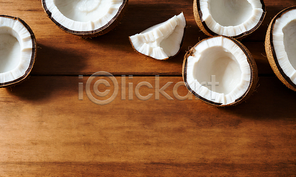 사람없음 JPG 포토 나무배경 나뭇결 스튜디오촬영 조각 카피스페이스 코코넛