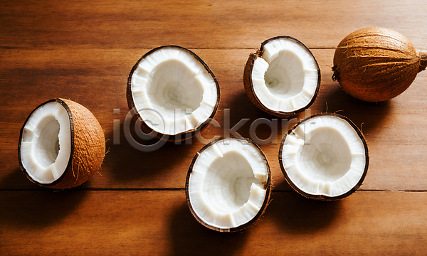 사람없음 JPG 포토 나무배경 나뭇결 단면 스튜디오촬영 카피스페이스 코코넛