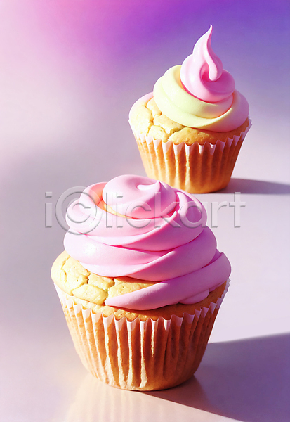 사람없음 JPG 포토 디저트 머핀 분홍색 빵 스튜디오촬영 컵케이크 크림