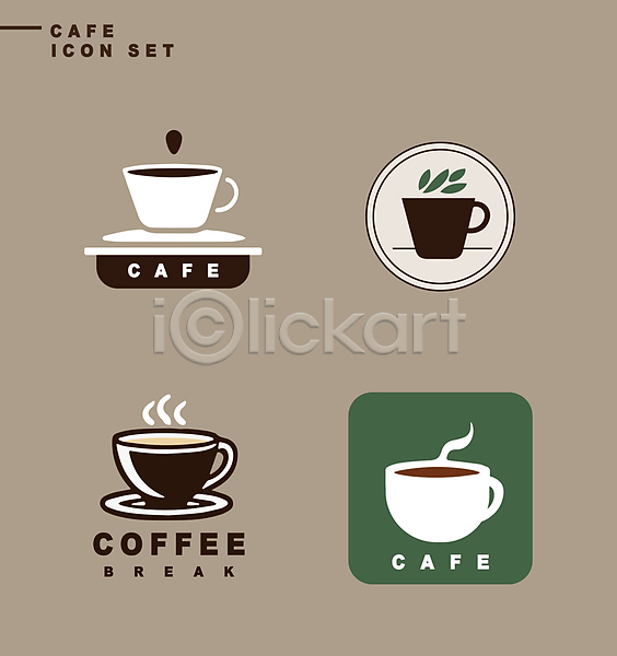 사람없음 AI(파일형식) 아이콘 라벨 물방울 사각형 세트 심볼 심플 연기 영어 원형 잎 카페 커피 커피잔
