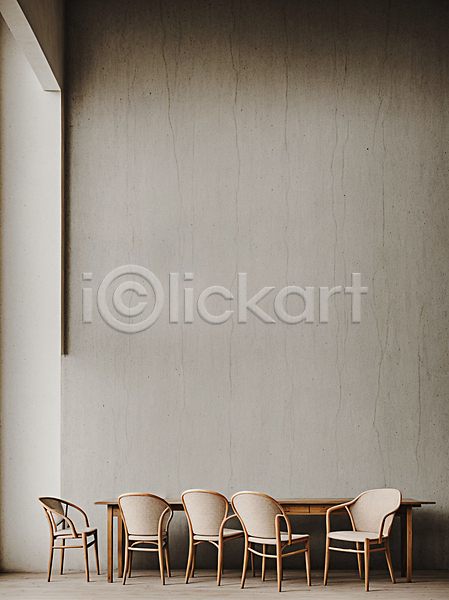 휴식 사람없음 JPG 디지털합성 편집이미지 벽면 실내 의자 인테리어 일렬 카페 탁자