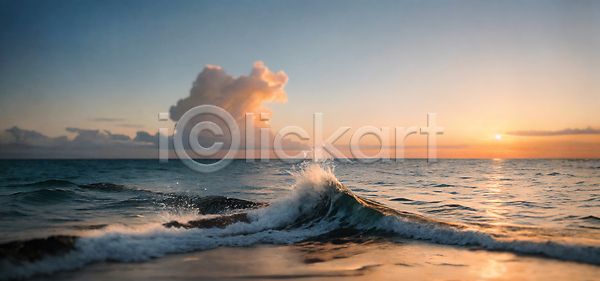 사람없음 JPG 포토 구름(자연) 그라데이션 바다 야외 일몰 자연 주간 파도 풍경(경치) 하늘 햇빛