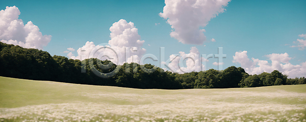 사람없음 JPG 디지털합성 편집이미지 포토 구름(자연) 나무 맑음 와이드앵글 자연 주간 초원(자연) 편집소스 풍경(경치) 하늘